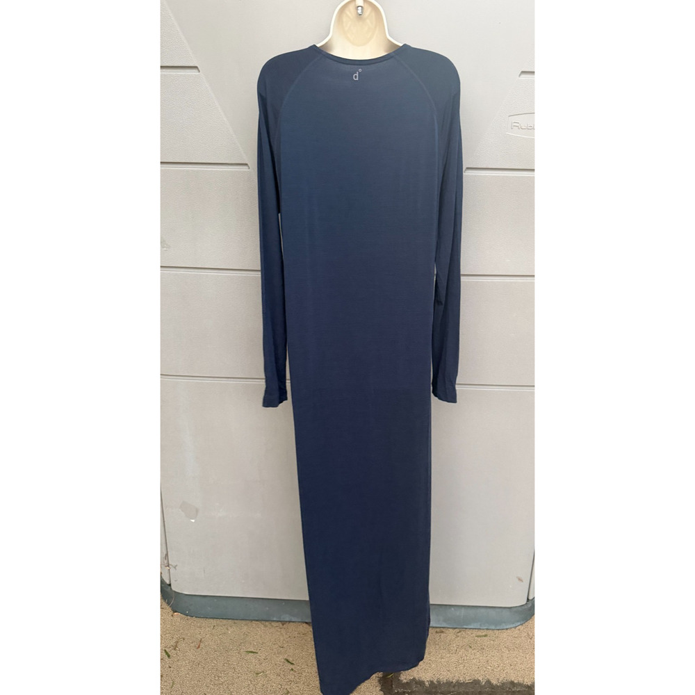 Dagsmejan Navy NATTWARM Merino Wool Lyocell Maxi Sleep Dress Sz L Luxury Lounge - Picture 6 of 11